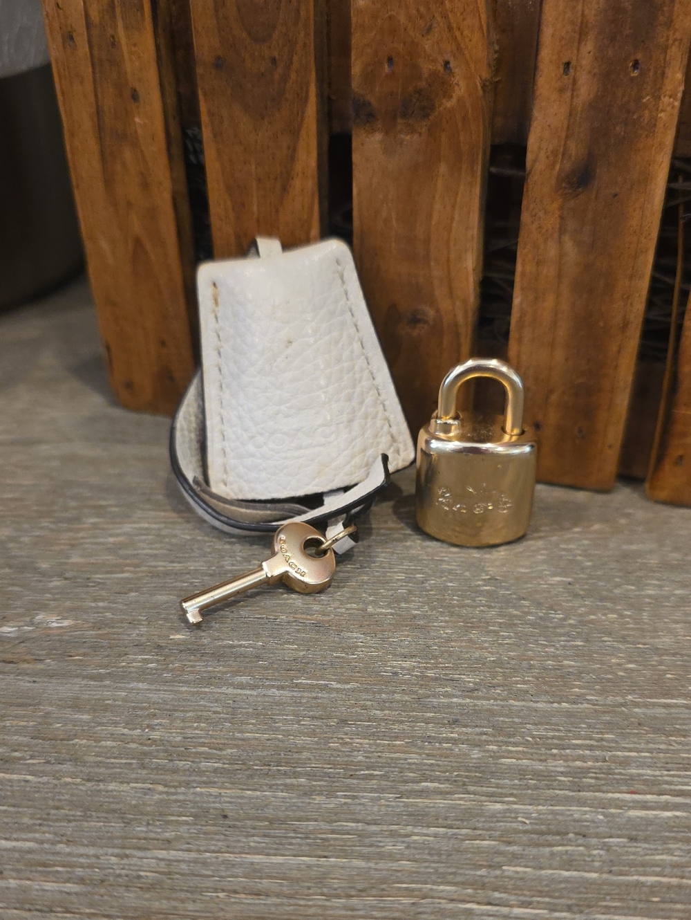 Coach Pebble Leather Clochette Lock And Key